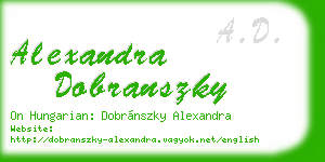 alexandra dobranszky business card