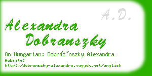 alexandra dobranszky business card